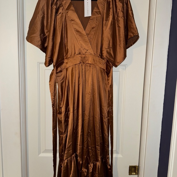 NWT Women's Copper Satin Dress - Baltic Born Pasadena - Picture 2 of 6